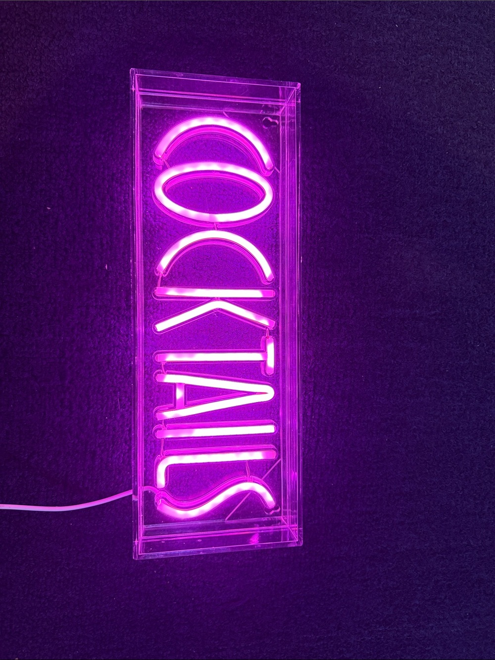 Pink Neon 'COCKTAILS' Wall Sign - Home Accents